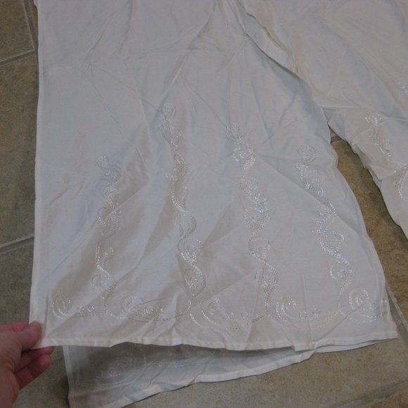 NWT City Buddha white Indian embroidered split pants OS one size - Picture 2 of 8